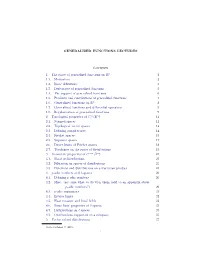 GENERALIZED FUNCTIONS LECTURES Contents 1. the Space