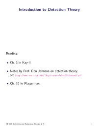 Introduction to Detection Theory