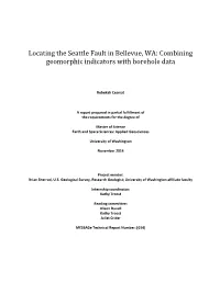 Locating the Seattle Fault in Bellevue, WA: Combining Geomorphic Indicators with Borehole Data