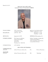 Michael W. Parker, DSW, LCSW Lieutenant Colonel, US Army Retired (AMEDD)