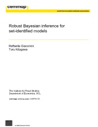 Robust Bayesian Inference for Set-Identified Models