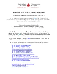 Toolkit for Action - #Shovelreadyheritage