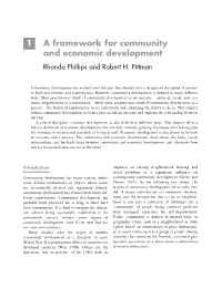 1 a Framework for Community and Economic Development Rhonda Phillips and Robert H