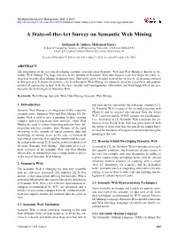 A State-Of-The-Art Survey on Semantic Web Mining