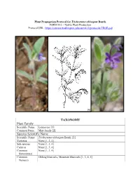 Draft Plant Propagation Protocol
