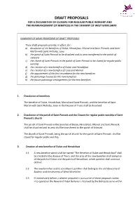 Draft Proposals for a Declaration of Closure for Regular Public Worship and the Rearrangement of Benefices in the Deanery of West Wivelshire