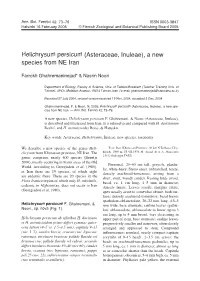 Helichrysum Persicum (Asteraceae, Inuleae), a New Species from NE Iran