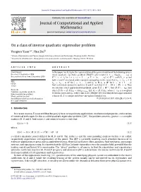 On a Class of Inverse Quadratic Eigenvalue Problem