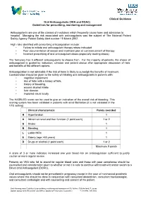 Oral Anticoagulants (VKA and DOAC) Guidelines for Prescribing, Monitoring and Management