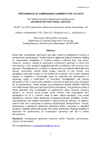 Performance of Compression Garments for Cyclists