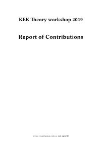 Report of Contributions