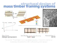Structural Design of Mass Timber Framing Systems