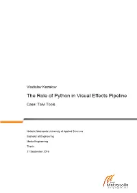 The Role of Python in Visual Effects Pipeline