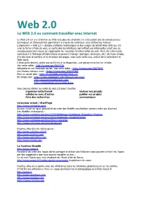Web 2.0 Le WEB 2.0 Ou Comment Travailler Avec Internet