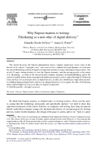 Why Napster Matters to Writing: Filesharing As a New Ethic of Digital Deliveryଝ