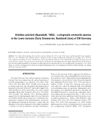 A Diagnostic Ammonite Species in the Lower Jurassic (Early Sinemurian, Bucklandi Zone) of SW Germany