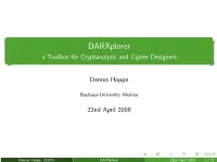 Darxplorer a Toolbox for Cryptanalysis and Cipher Designers