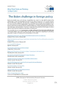 The Biden Challenge in Foreign Policy