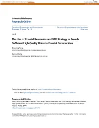 The Use of Coastal Reservoirs and SPP Strategy to Provide Sufficient High Qualityater W to Coastal Communities