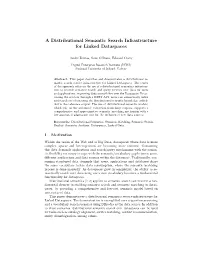 A Distributional Semantic Search Infrastructure for Linked Dataspaces