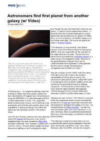 Astronomers Find First Planet from Another Galaxy (W/ Video) 18 November 2010