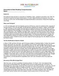 Hernando De Soto Reading Comprehension Name______