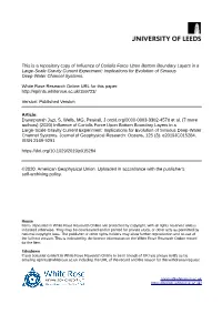 Influence of Coriolis Force Upon Bottom Boundary Layers in a Large