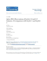 IRS Observations of Seyfert 1.8 and 1.9 Galaxies: a Comparison with Seyfert 1 and Seyfert 2 R