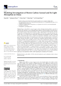 Modeling Investigation of Brown Carbon Aerosol and Its Light Absorption in China