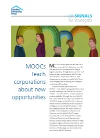 Moocs Teach Corporations About New Opportunities Signals for Strategists