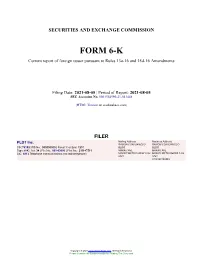 PLDT Inc. Form 6-K Current Event Report Filed 2021-08-05