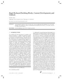 Rigid Biobased Building Blocks: Current Developments and Outlook