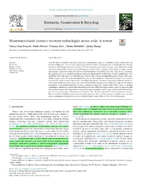 Wastewater-Based Resource Recovery Technologies Across Scale a Review