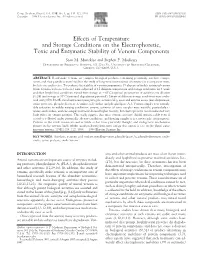 Effects of Temperature and Storage Conditions on the Electrophoretic, Toxic and Enzymatic Stability of Venom Components Sean M