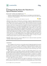 Learning from the Past in the Transition to Open-Pollinated Varieties