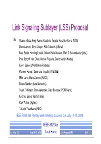 Link Signaling Sublayer Proposal