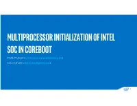 Multiprocessor Initialization of INTEL SOC in Coreboot