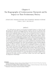 Chapter 4 the Biogeography of Coelurosaurian Theropods and Its Impact on Their Evolutionary History