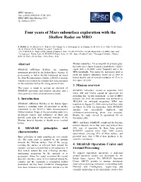 Four Years of Mars Subsurface Exploration with the Shallow Radar on MRO