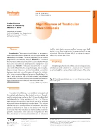 Significance of Testicular Microlithiasis