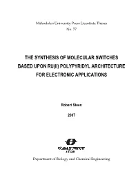 The Synthesis of Molecular Switches