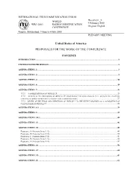 U.S.A. Proposals for the Work of the Conference
