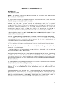 1MF1T CEO Announcement 301009 Final Version Approved Mike