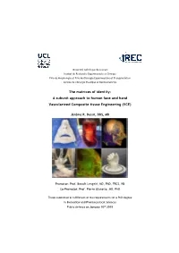 A Subunit Approach to Human Face and Hand Vascularized Composite Tissue Engineering (VCE)