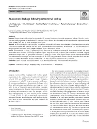 Anastomotic Leakage Following Retrosternal Pull-Up