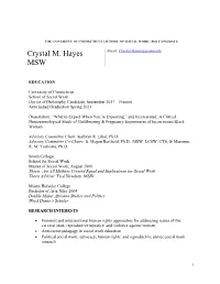 Crystal M. Hayes MSW