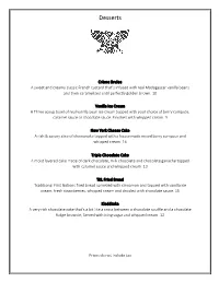 Dessert Menu