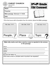 Genesis 11 V.10-32 Grade