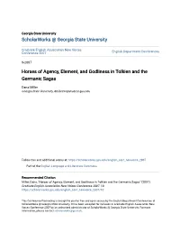 Horses of Agency, Element, and Godliness in Tolkien and the Germanic Sagas