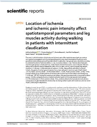 Location of Ischemia and Ischemic Pain Intensity Affect Spatiotemporal